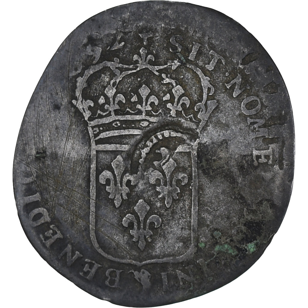 Frankrijk, Louis XIII, Quinzain (Douzain contremarqué), 1592, ZF, Billon