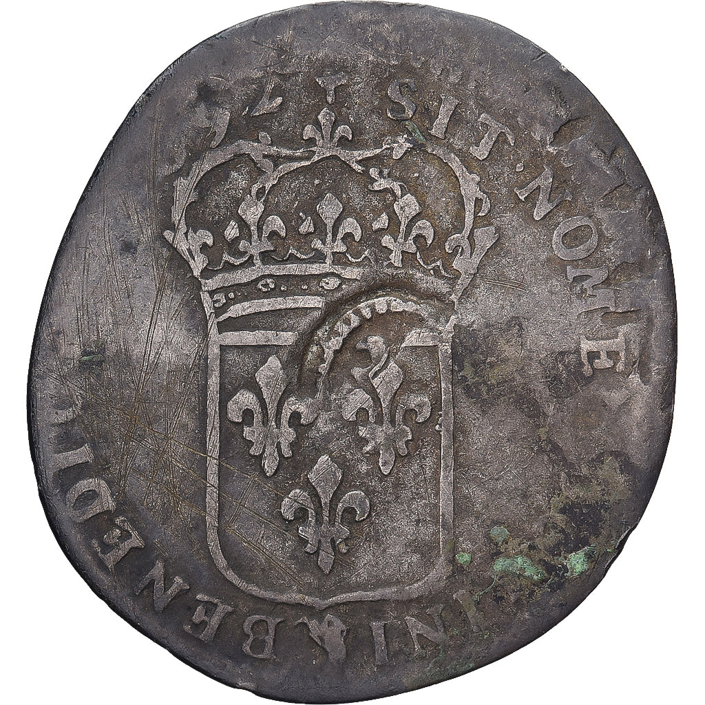 França, Louis XIII, Quinzain (Douzain contremarqué), 1592, EF(40-45), Lingote