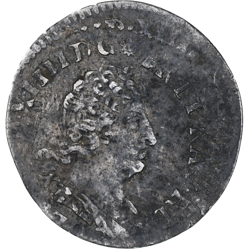 France, Louis XIV, 5 Sols aux insignes, 1702, Troyes, réformé, VF(20-25)