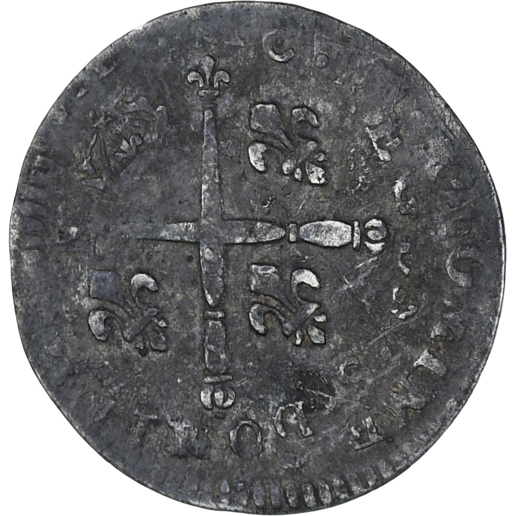 France, Louis XIV, 5 Sols aux insignes, 1702, Troyes, réformé, VF(20-25)