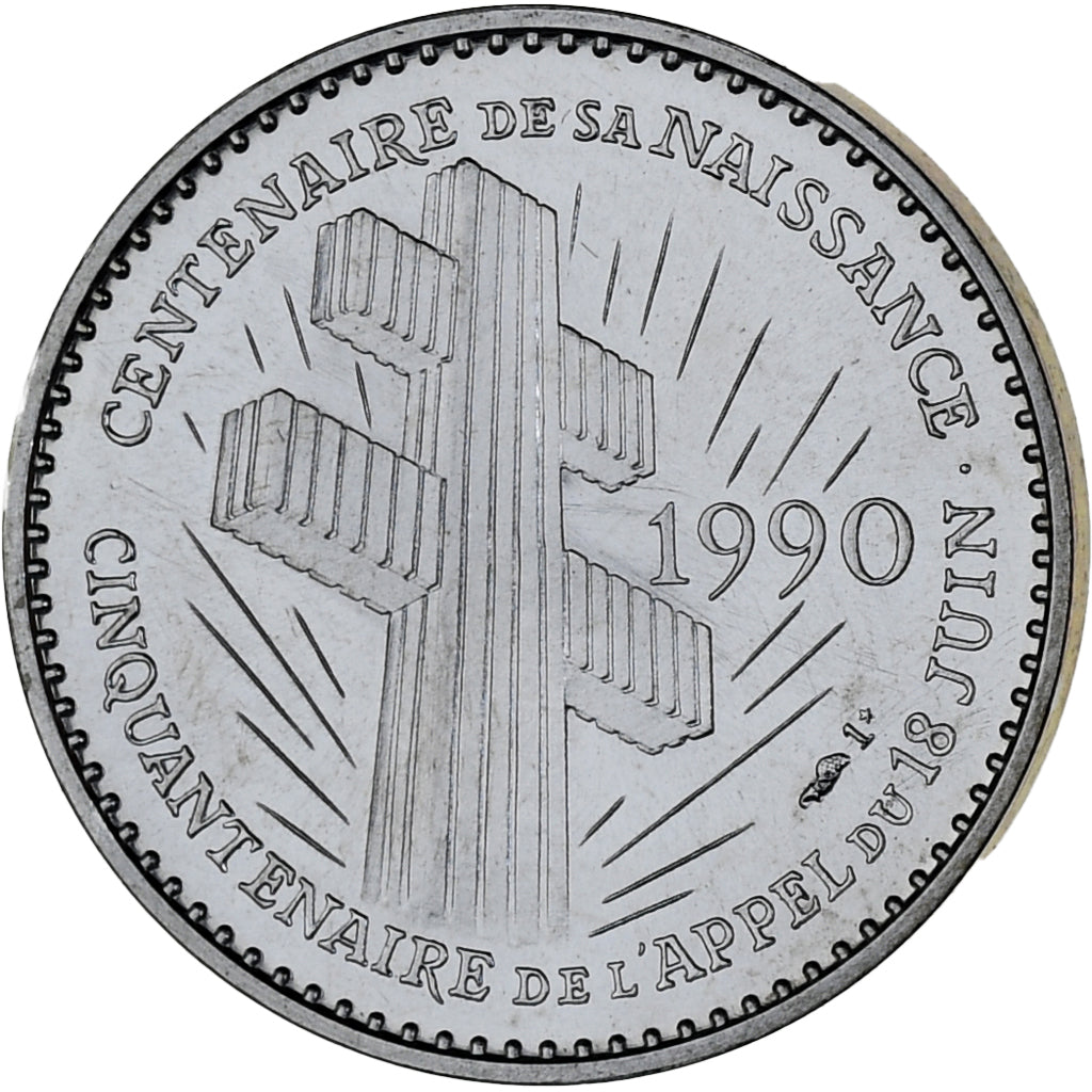 France, Medal, Général De Gaulle, 1990, Monnaie De Paris, MS(65-70), Silver
