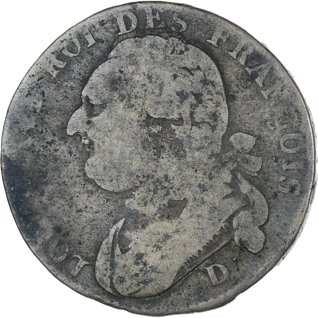Frankreich, Louis XVI, 12 deniers françois, Lyon, S, Kupfer, KM:600, Gadoury:15