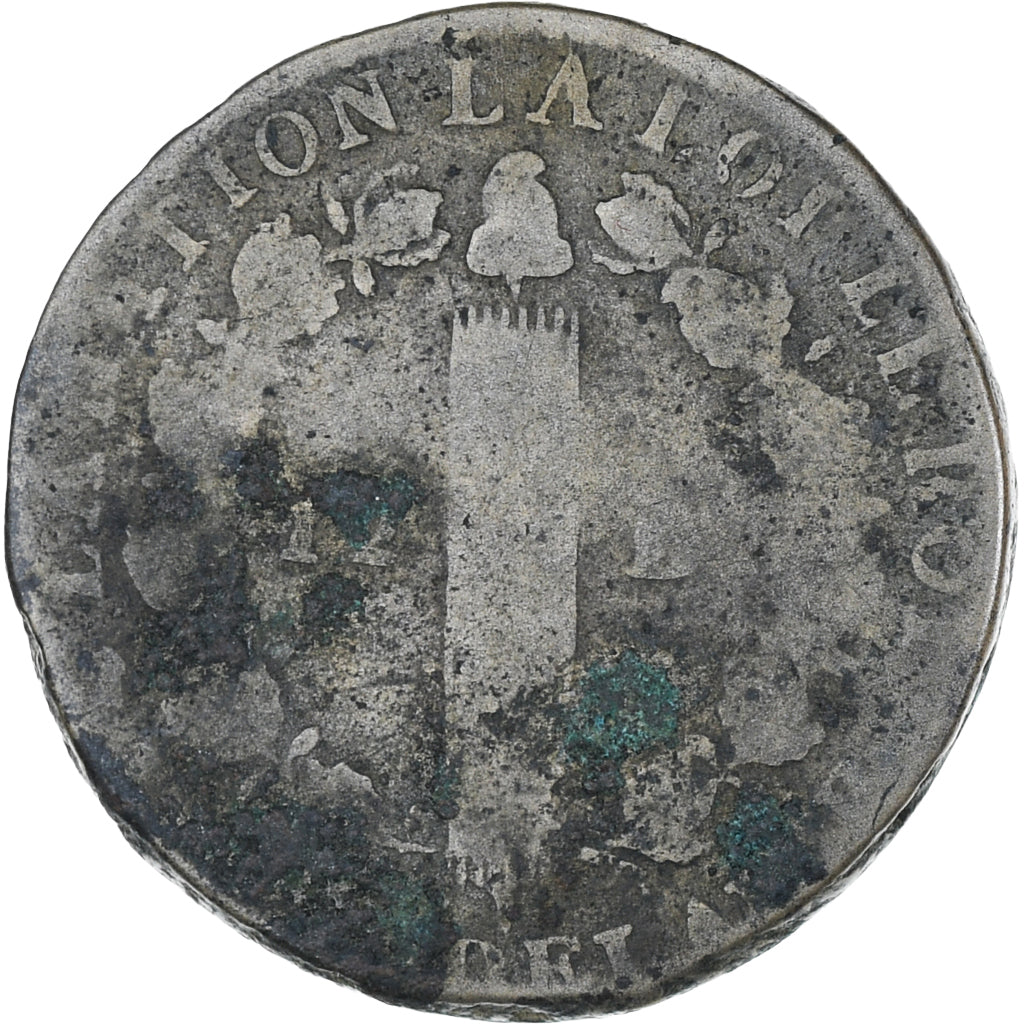 Frankreich, Louis XVI, 12 deniers françois, Lyon, S, Kupfer, KM:600, Gadoury:15