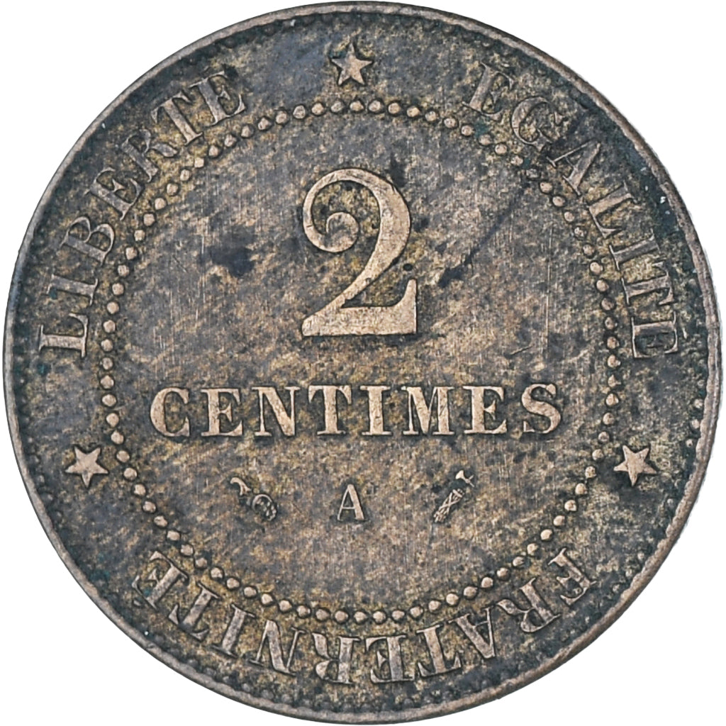 Francia, Cérès, 2 Centimes, 1890, Paris, MBC, Bronce, KM:827.1, Gadoury:105