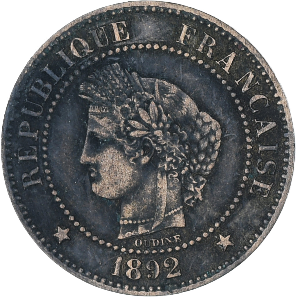 Francia, Cérès, 2 Centimes, 1892, Paris, MBC, Bronce, KM:827.1, Gadoury:105