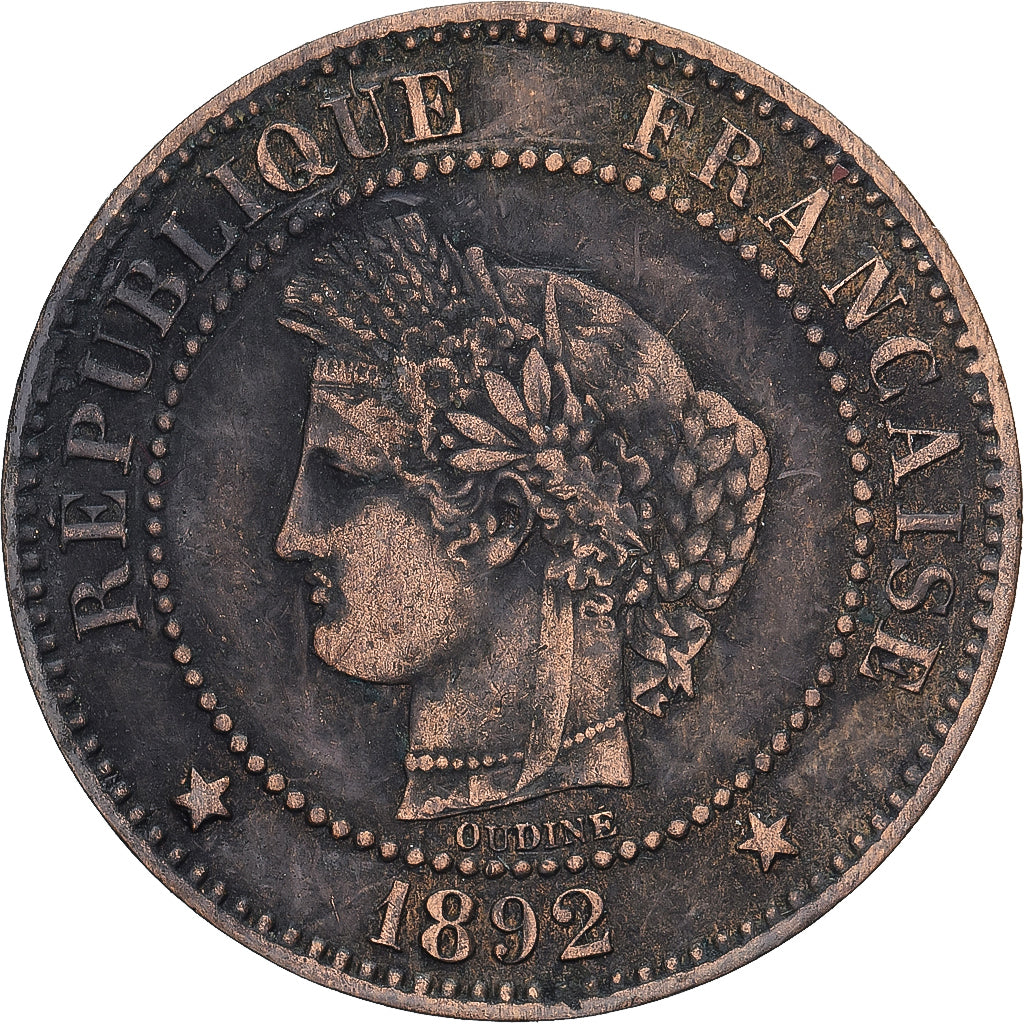 France, Cérès, 2 Centimes, 1892, Paris, TTB, Bronze, Gadoury:105, KM:827.1