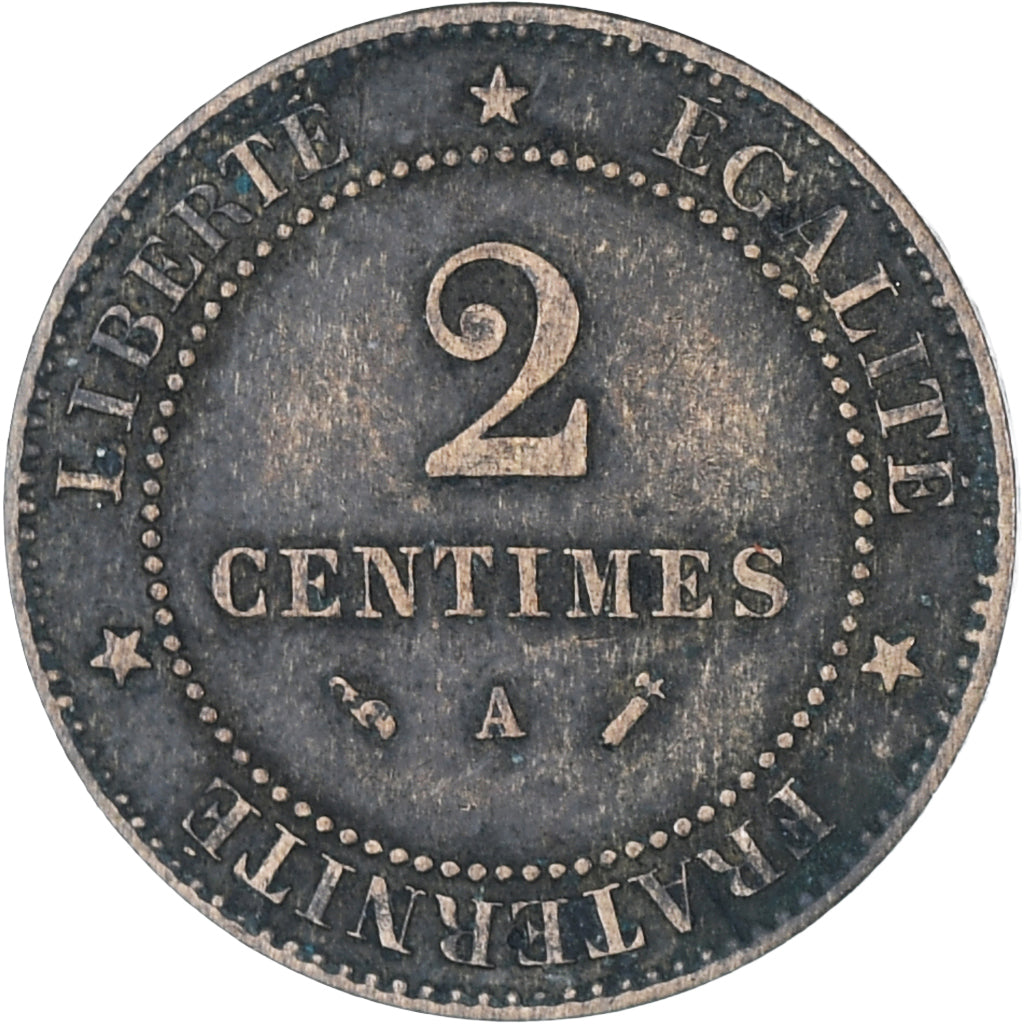 Francia, Cérès, 2 Centimes, 1892, Paris, MBC, Bronce, KM:827.1, Gadoury:105