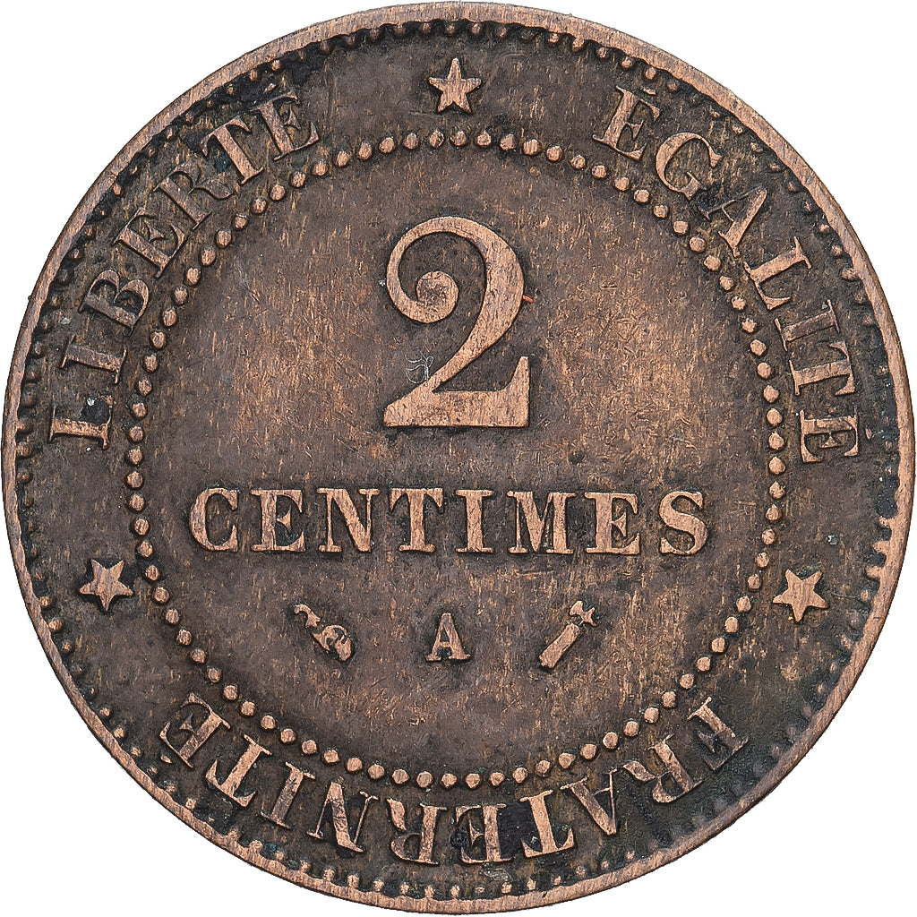 France, Cérès, 2 Centimes, 1892, Paris, TTB, Bronze, Gadoury:105, KM:827.1