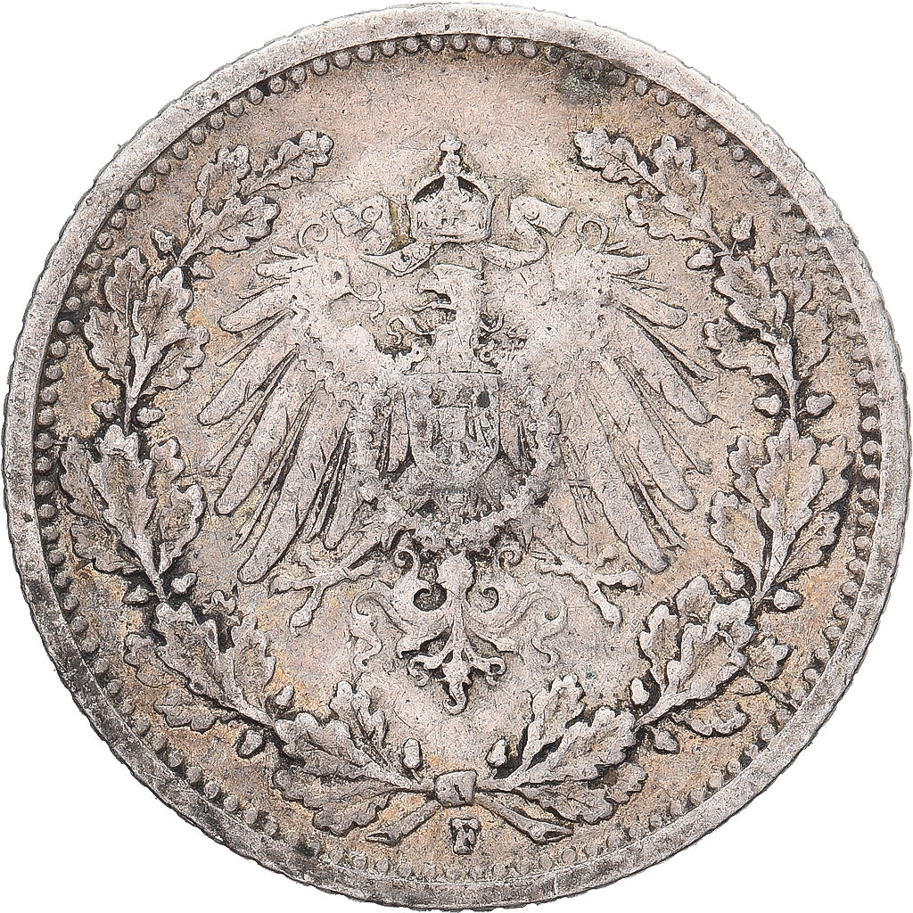 Deutschland, Wilhelm II, 1/2 Mark, 1906, Stuttgart, S+, Silber