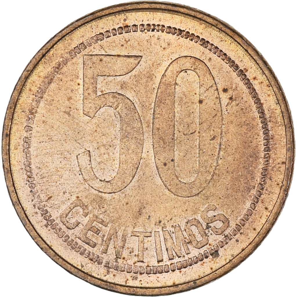 Spanje, 50 Centimos, 1936, UNC-, Koper, KM:754