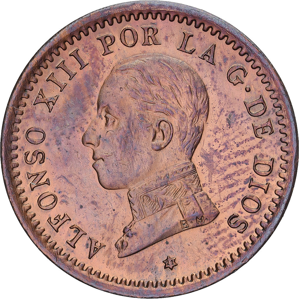 Spagna, Alfonso XIII, 2 Centimos, 1911, Madrid, SPL, Rame, KM:732