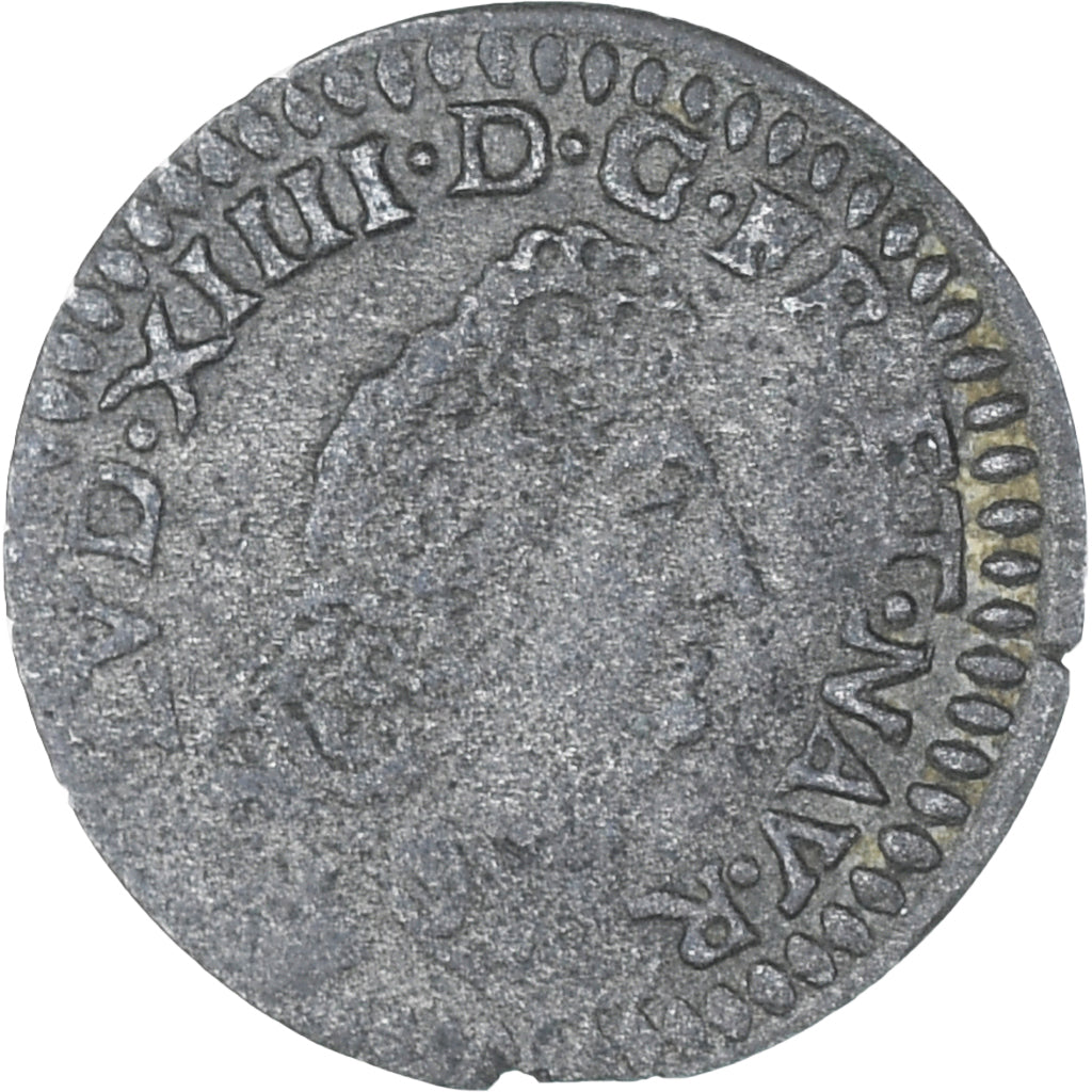 France, Piémont, Louis XIV, 2 bolognins, 1704, Modena, VF(30-35), Billon