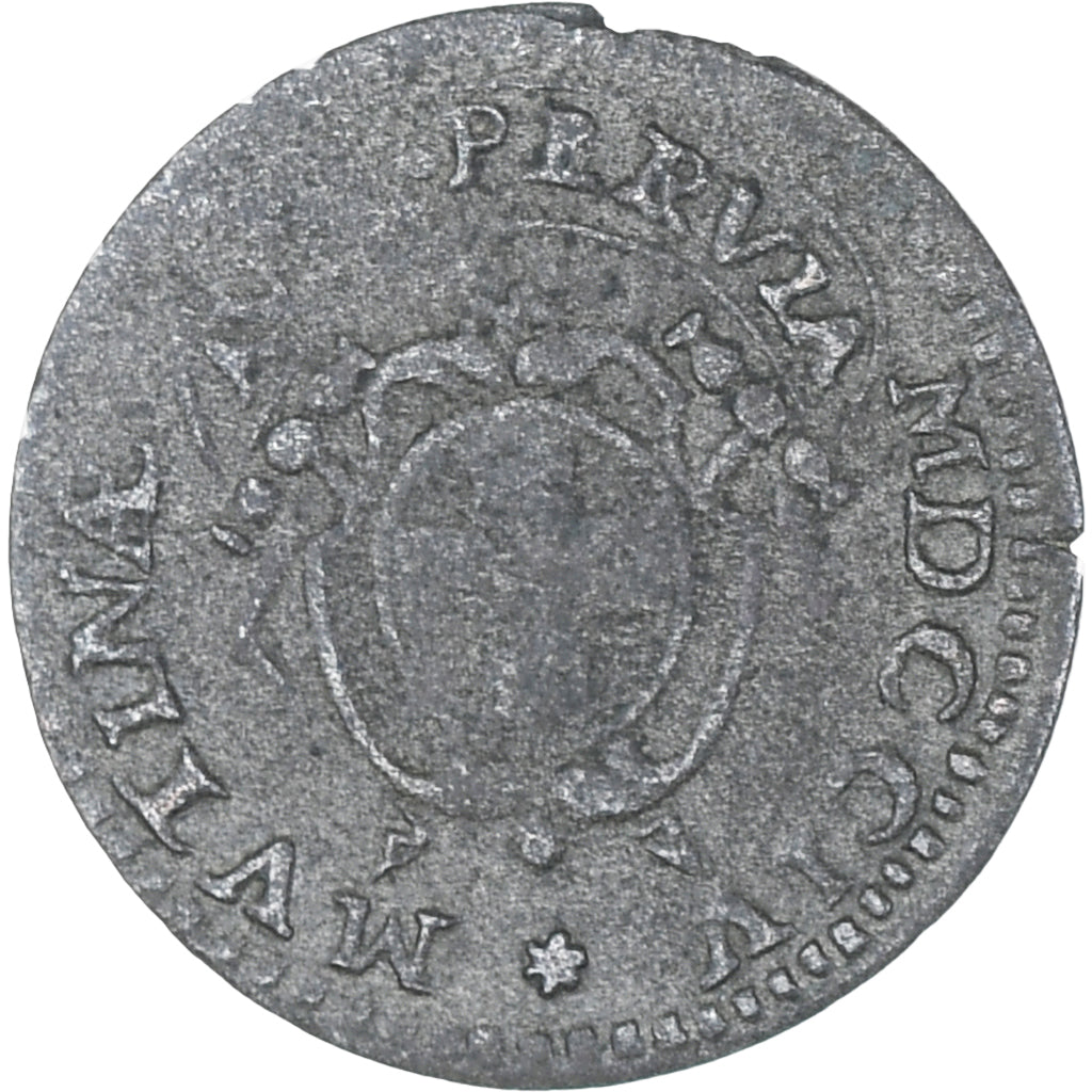 France, Piémont, Louis XIV, 2 bolognins, 1704, Modena, VF(30-35), Billon