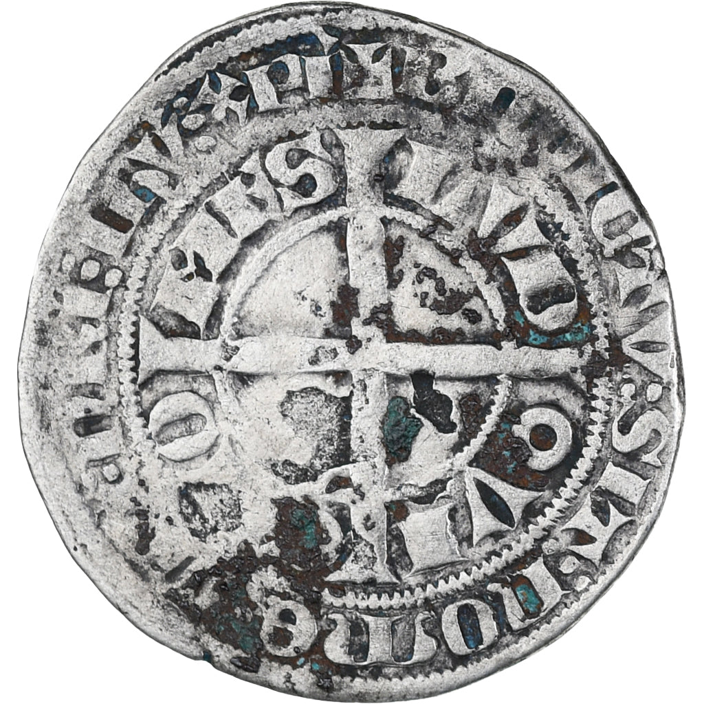 Francia, Flanders, Louis II de Mâle, Gros, 1346-1384, MB+, Argento