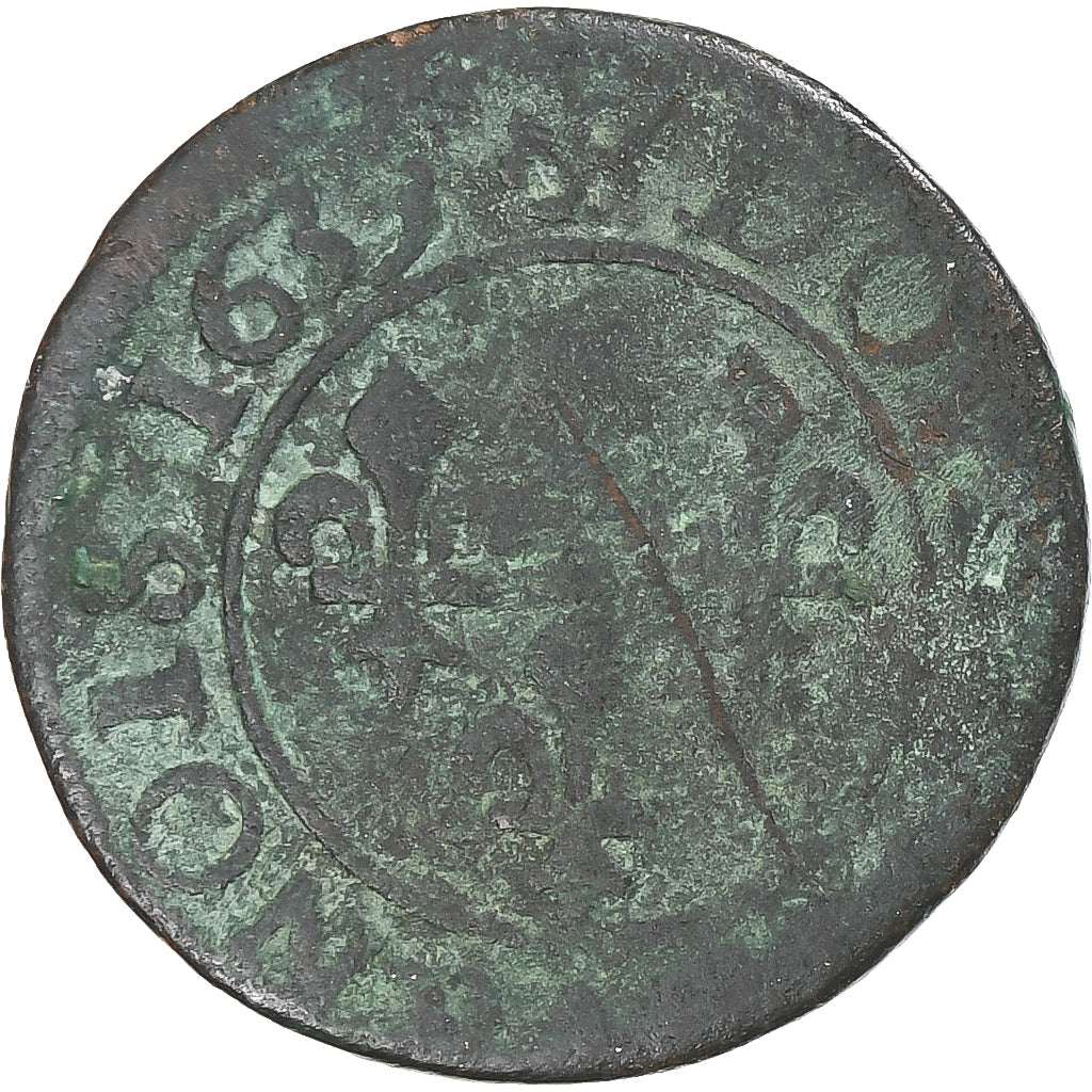 Frankreich, Louis XIII, Double Tournois, 1639, Rouen, S, Kupfer, Gadoury:11