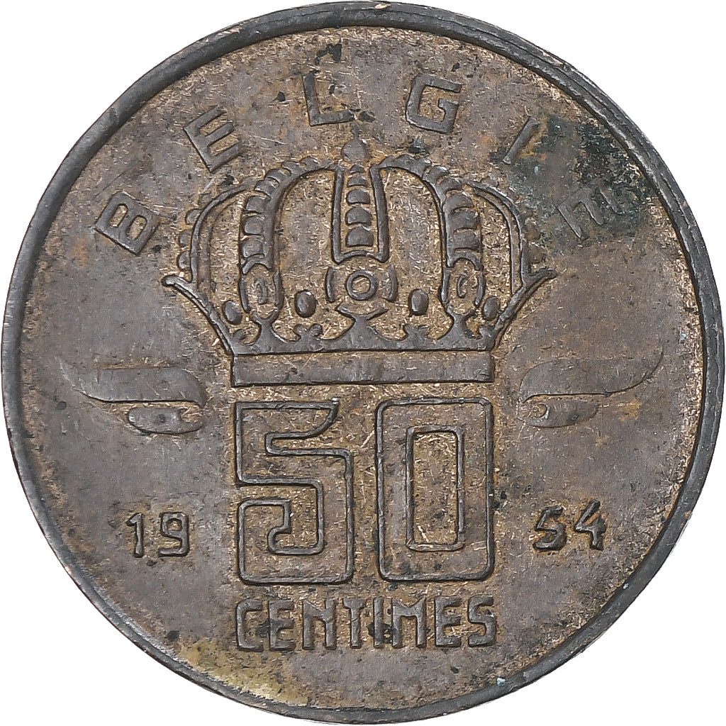 Belgium, Mineur, 50 Centimes, 1954, Brussels, VF(30-35), Bronze, KM:145