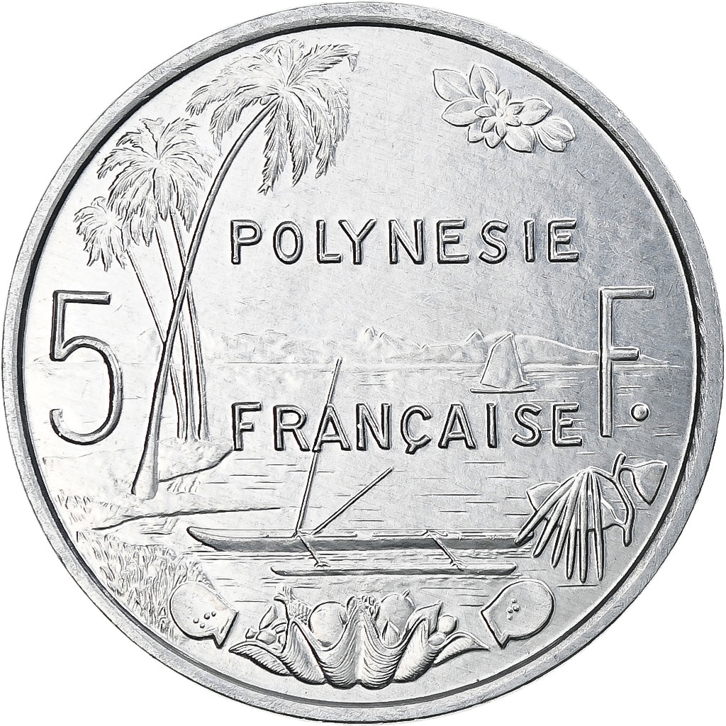 Polinesia francese, 5 Francs, 1994, Monnaie de Paris, I.E.O.M., SPL, Alluminio