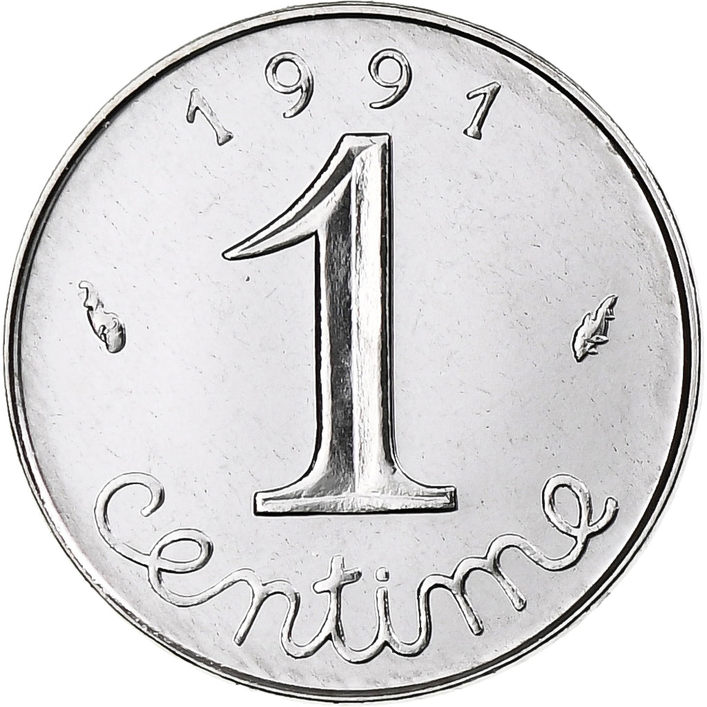 Frankreich, Centime, Épi, 1991, Monnaie de Paris, BU, Stainless Steel, UNZ