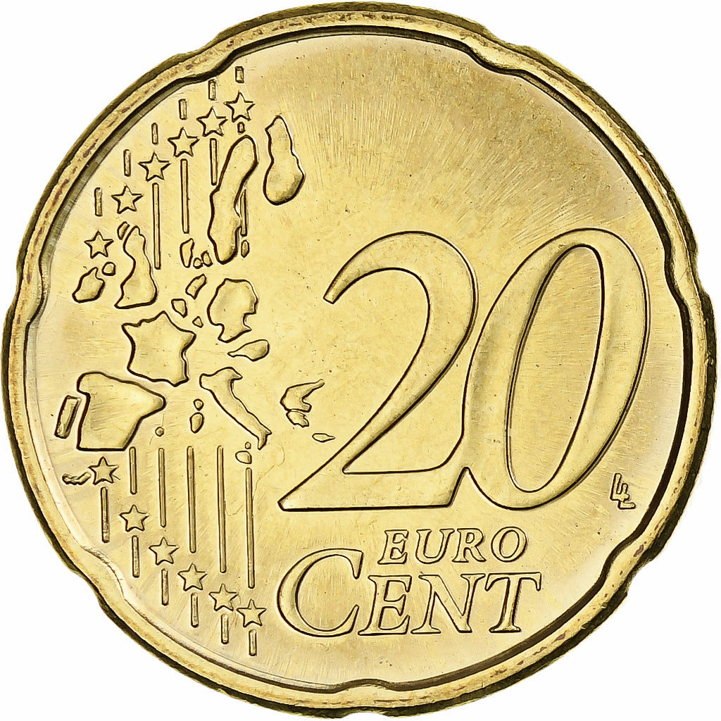 Finland, 20 Euro Cent, 2002, Mint of Finland, série FDC, UNC-, Nordic gold