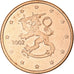 Finnland, 5 Euro Cent, 2002, Mint of Finland, série FDC, UNZ, Copper Plated