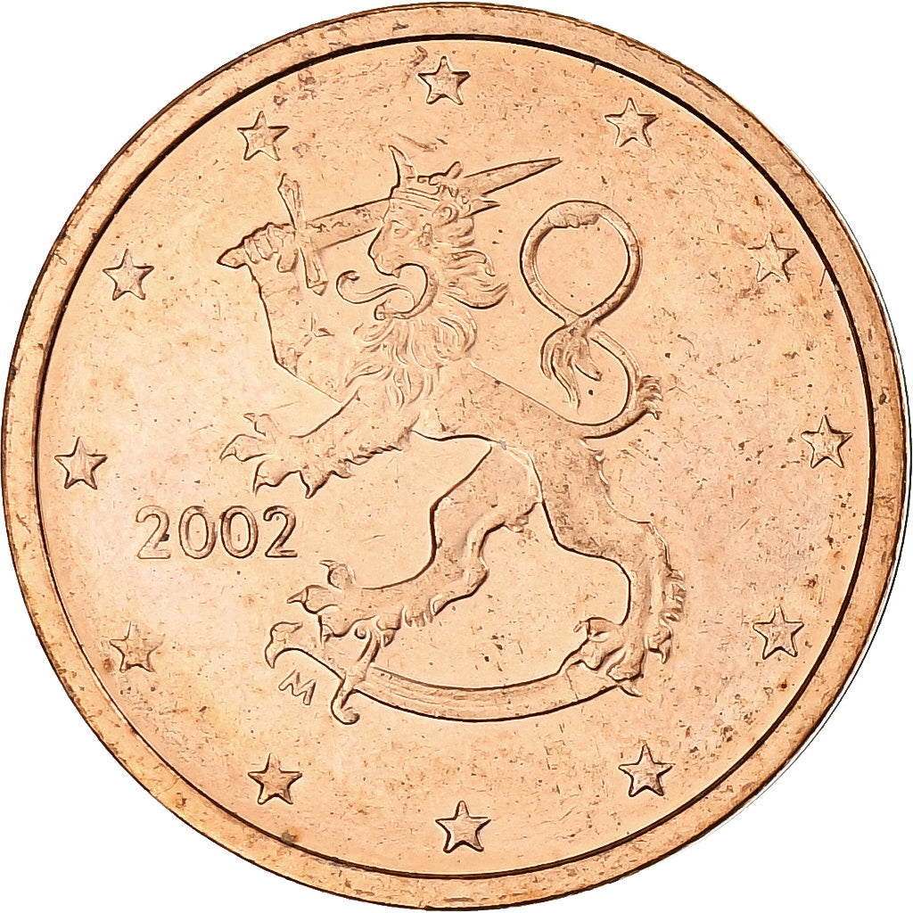 Finland, 2 Euro Cent, 2002, Mint of Finland, série FDC, MS(63), Copper Plated