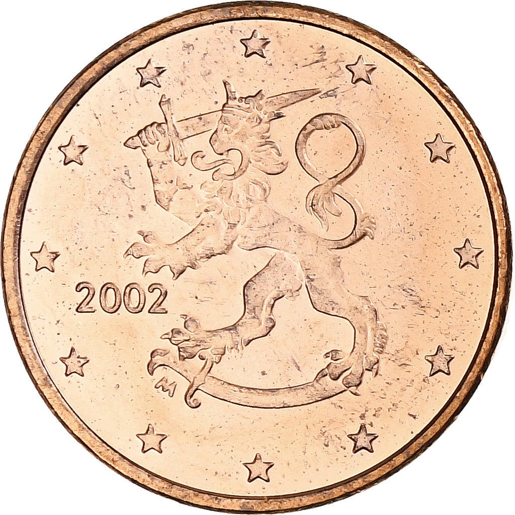 Finland, Euro Cent, 2002, Mint of Finland, série FDC, MS(63), Copper Plated