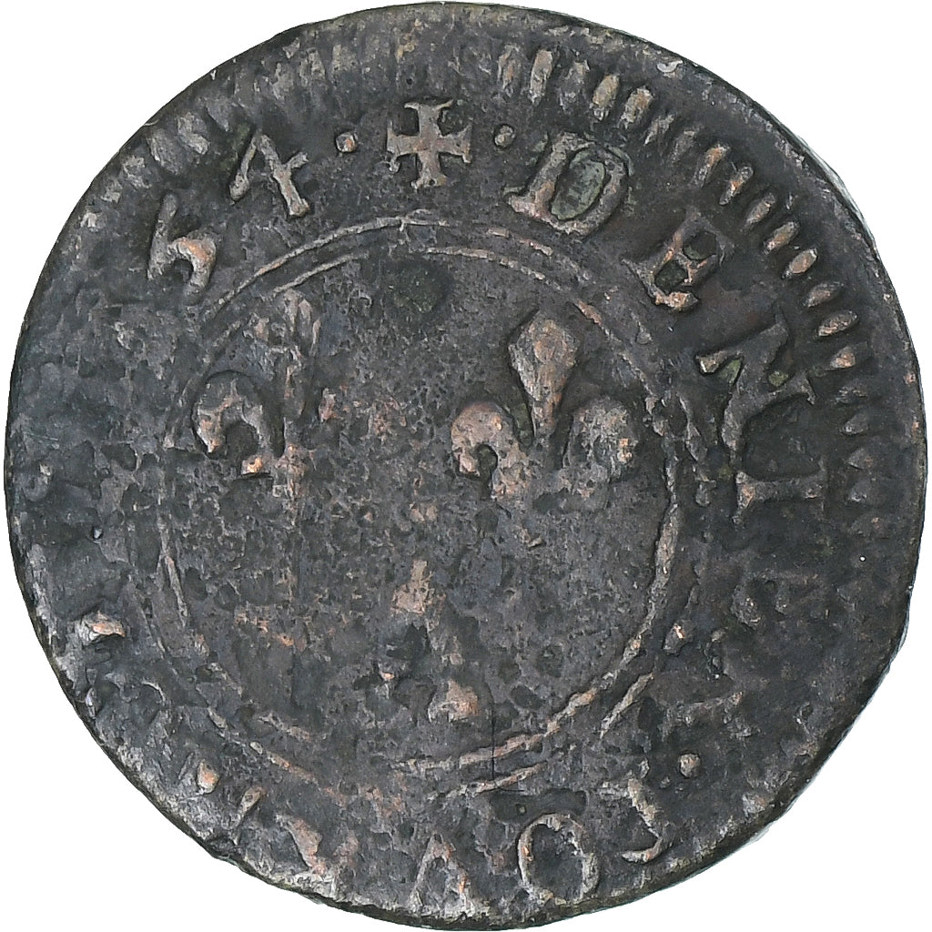 Principato di Arches, CHARLES II DE GONZAGUE, Denier Tournois, 1654