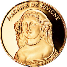 Francia, medalla, Madame de Sevigne, La France du Roi Soleil, SC, Oro vermeil