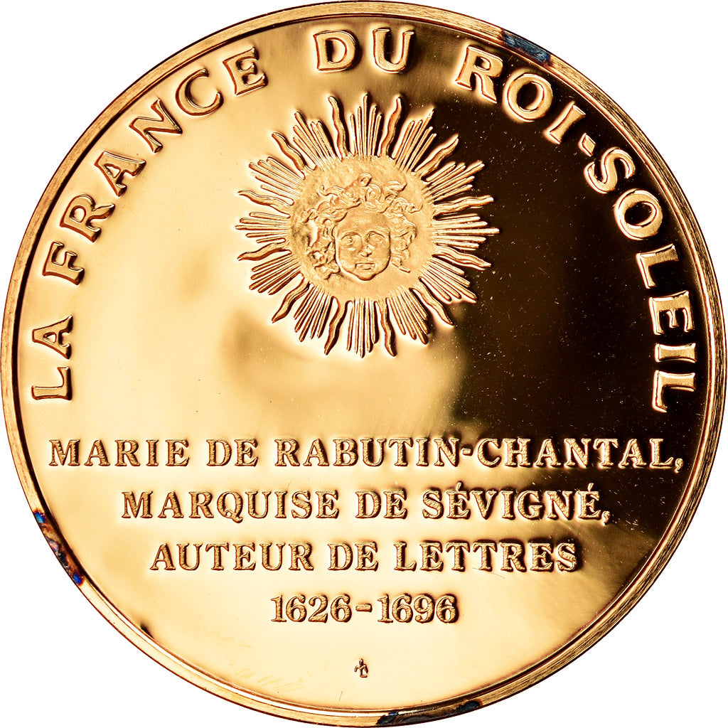 Francia, medalla, Madame de Sevigne, La France du Roi Soleil, SC, Oro vermeil