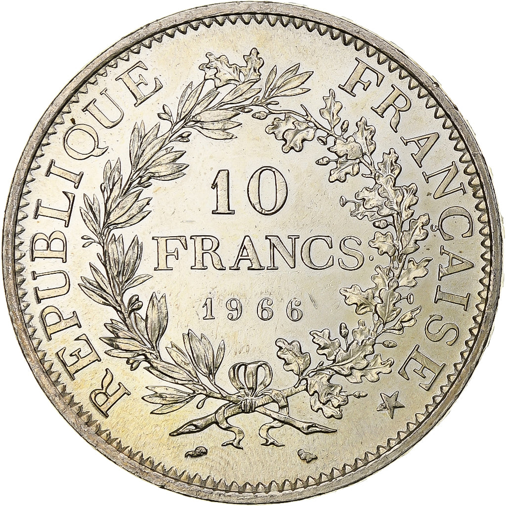 France, Hercule, 10 Francs, 1966, Paris, MS(63), Silver, KM:932, Gadoury:813