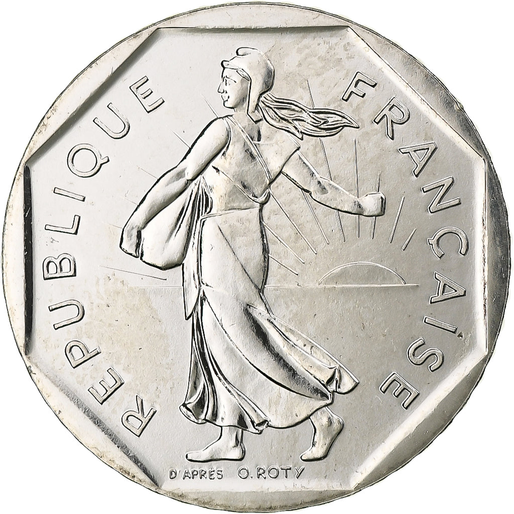 Francia, Semeuse, 2 Francs, 1993, Monnaie de Paris, BU, FDC, Níquel