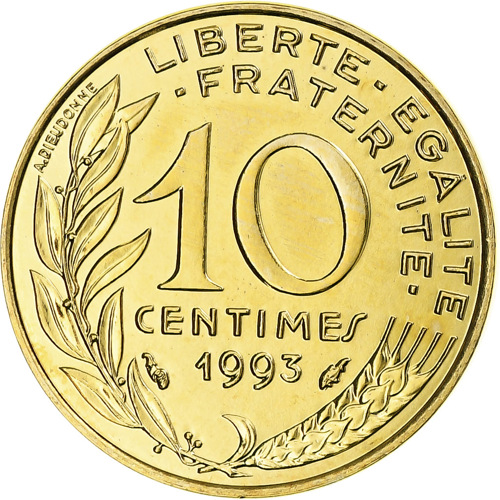 Frankrijk, Marianne, 10 Centimes, 1993, Monnaie de Paris, BU, FDC