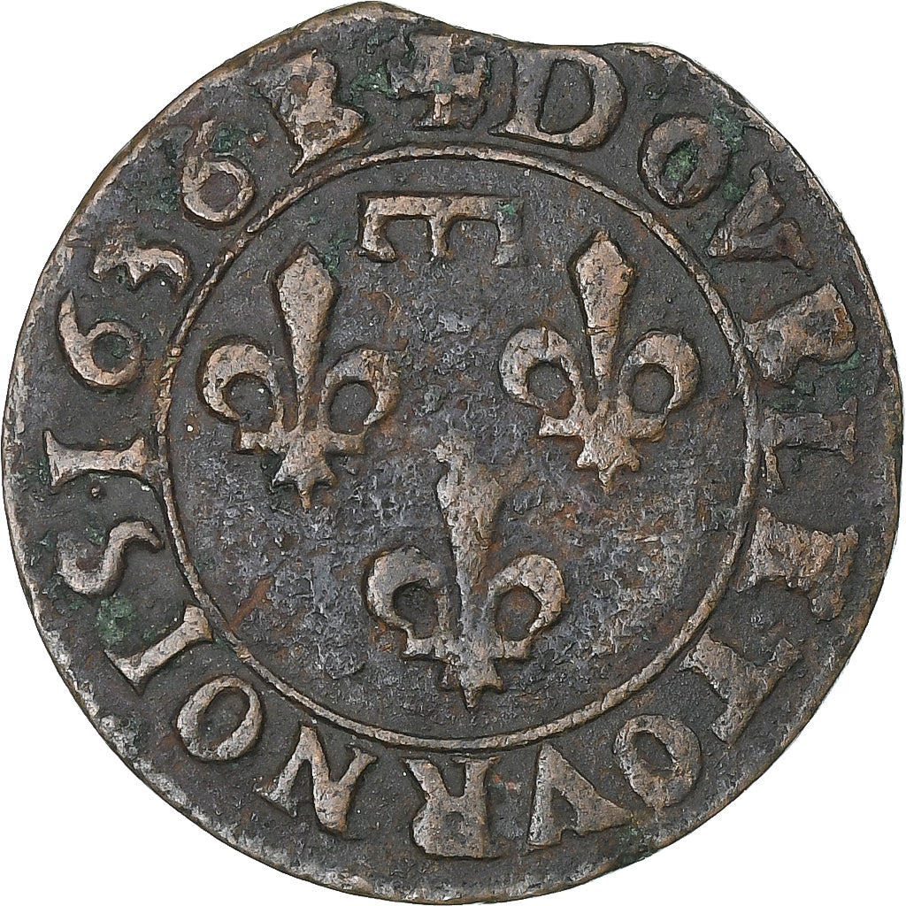 Principauté de Dombes, Gaston d'Orléans, Double Tournois, 1636, Trévoux, TB+