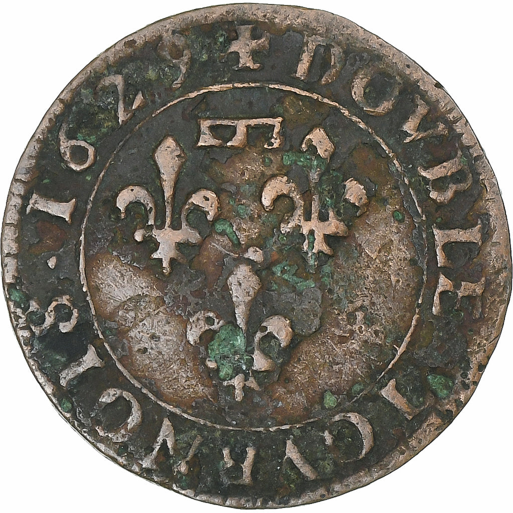 Principauté de Dombes, Gaston d'Orléans, Double Tournois, 1629, Trévoux, TTB