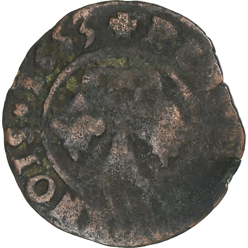 Principauté de Dombes, Gaston d'Orléans, Denier Tournois, 1653, Trévoux, B+