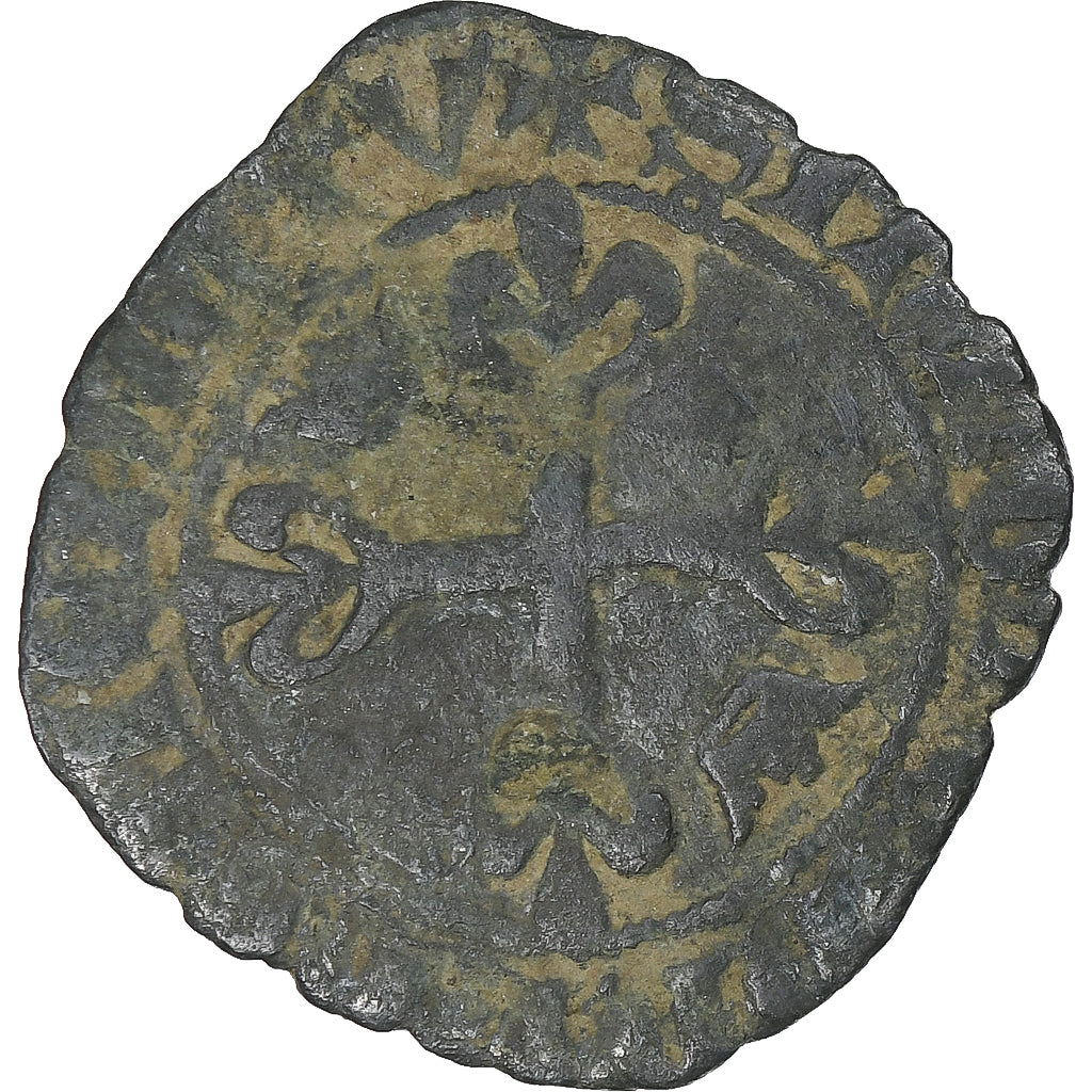 France, Charles VI, Florette, Cremieu, VF(20-25), Billon, Duplessy:417