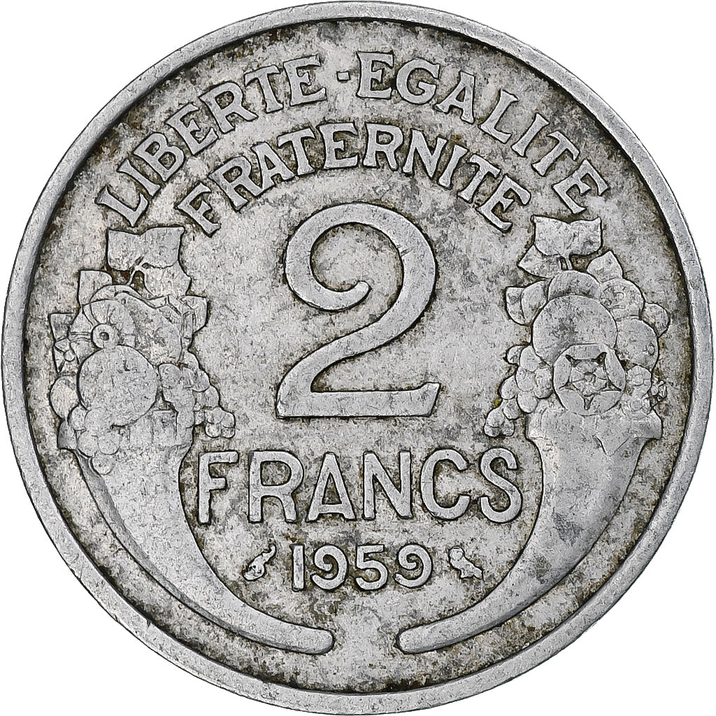 Frankreich, Morlon, 2 Francs, 1959, Paris, SS, Aluminium, Gadoury:538