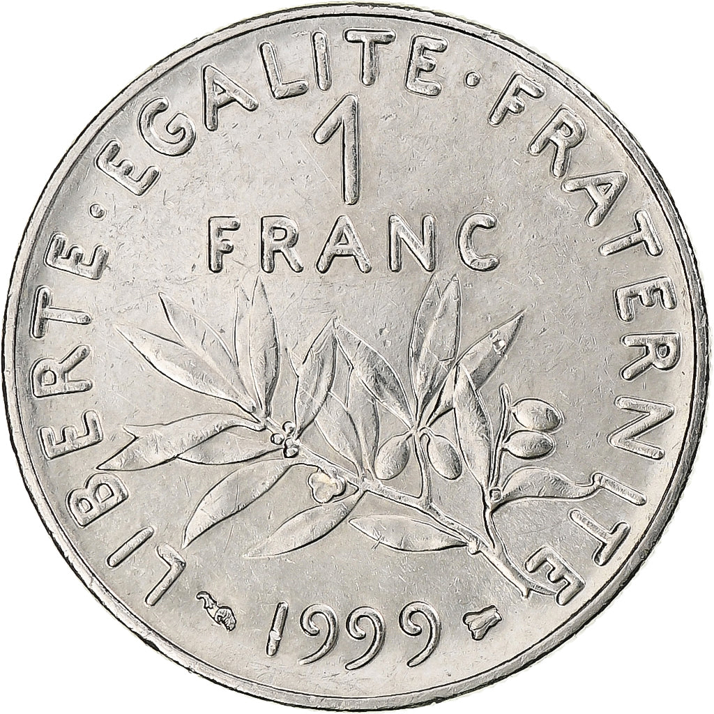 Frankrijk, Semeuse, Franc, 1999, Paris, ZF+, Nickel, KM:925.1, Gadoury:474