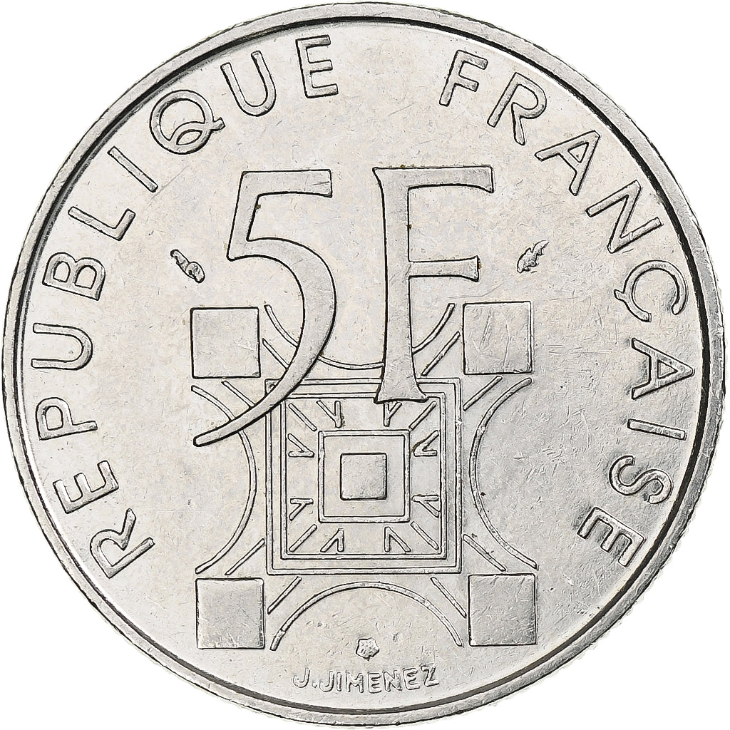 France, Tour Eiffel, 5 Francs, 1989, Monnaie de Paris, TTB+, Cupro-nickel