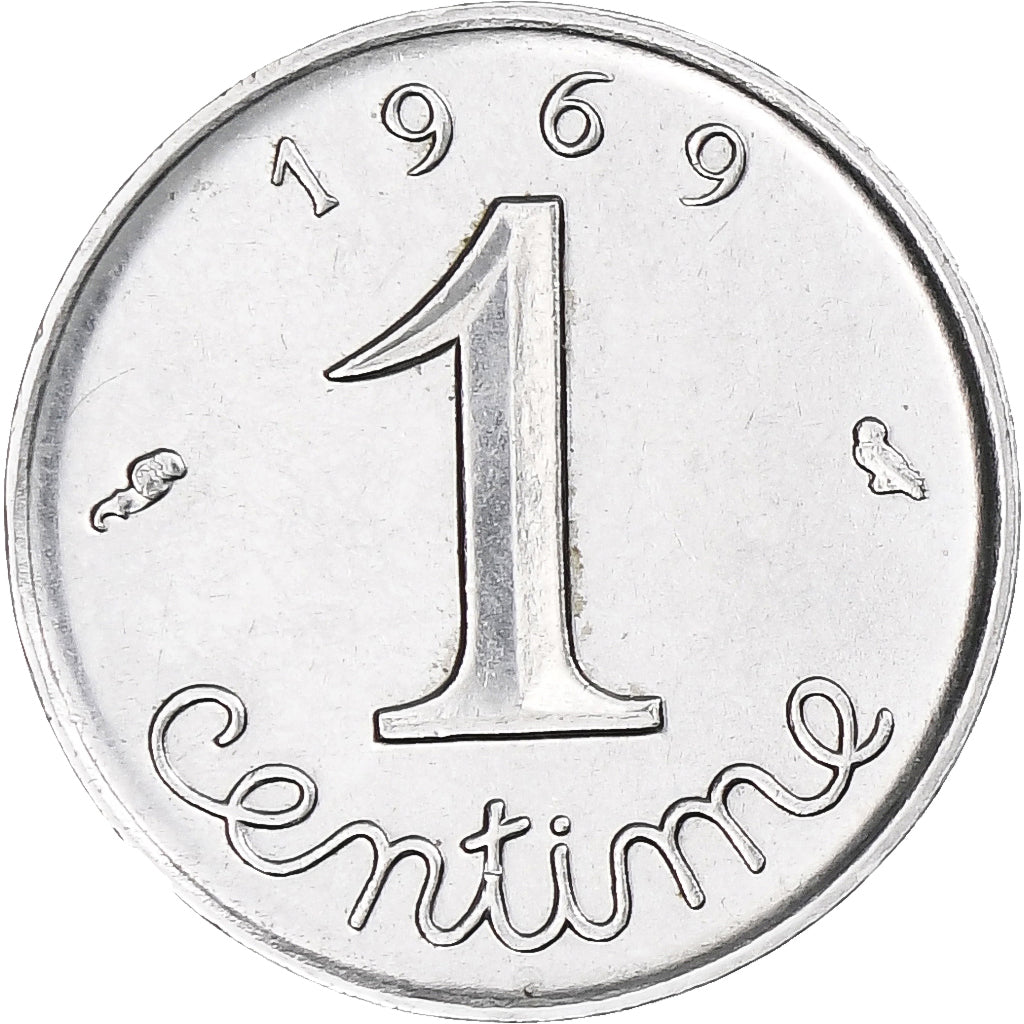 France, Épi, Centime, 1969, Monnaie de Paris, AU(55-58), Stainless Steel