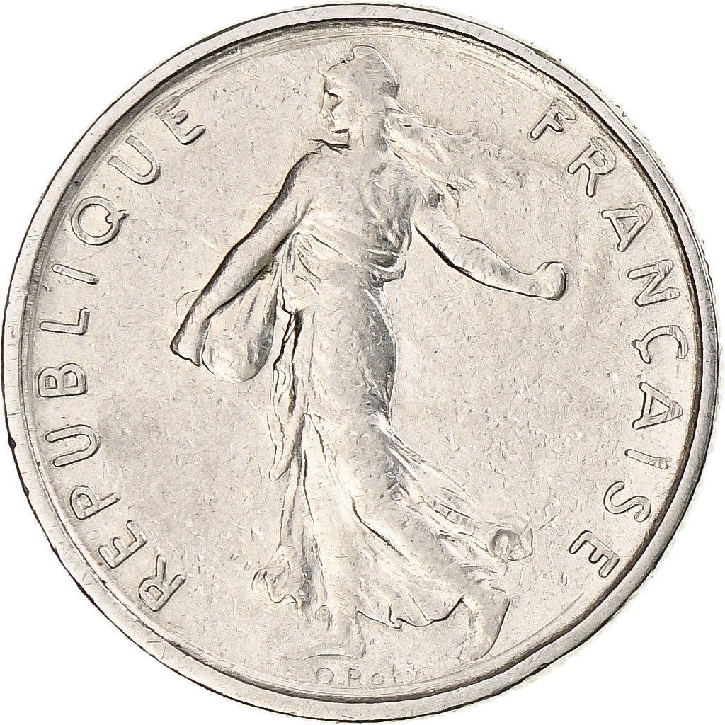 Francja, Semeuse, 1/2 Franc, 1965, Monnaie de Paris, EF(40-45), Nikiel