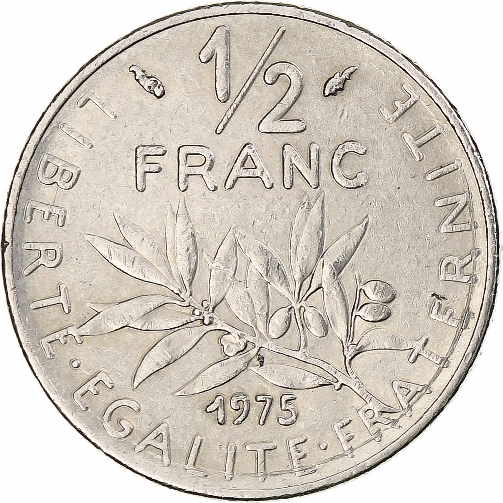 France, Semeuse, 1/2 Franc, 1975, Monnaie de Paris, AU(50-53), Nickel, KM:931.1