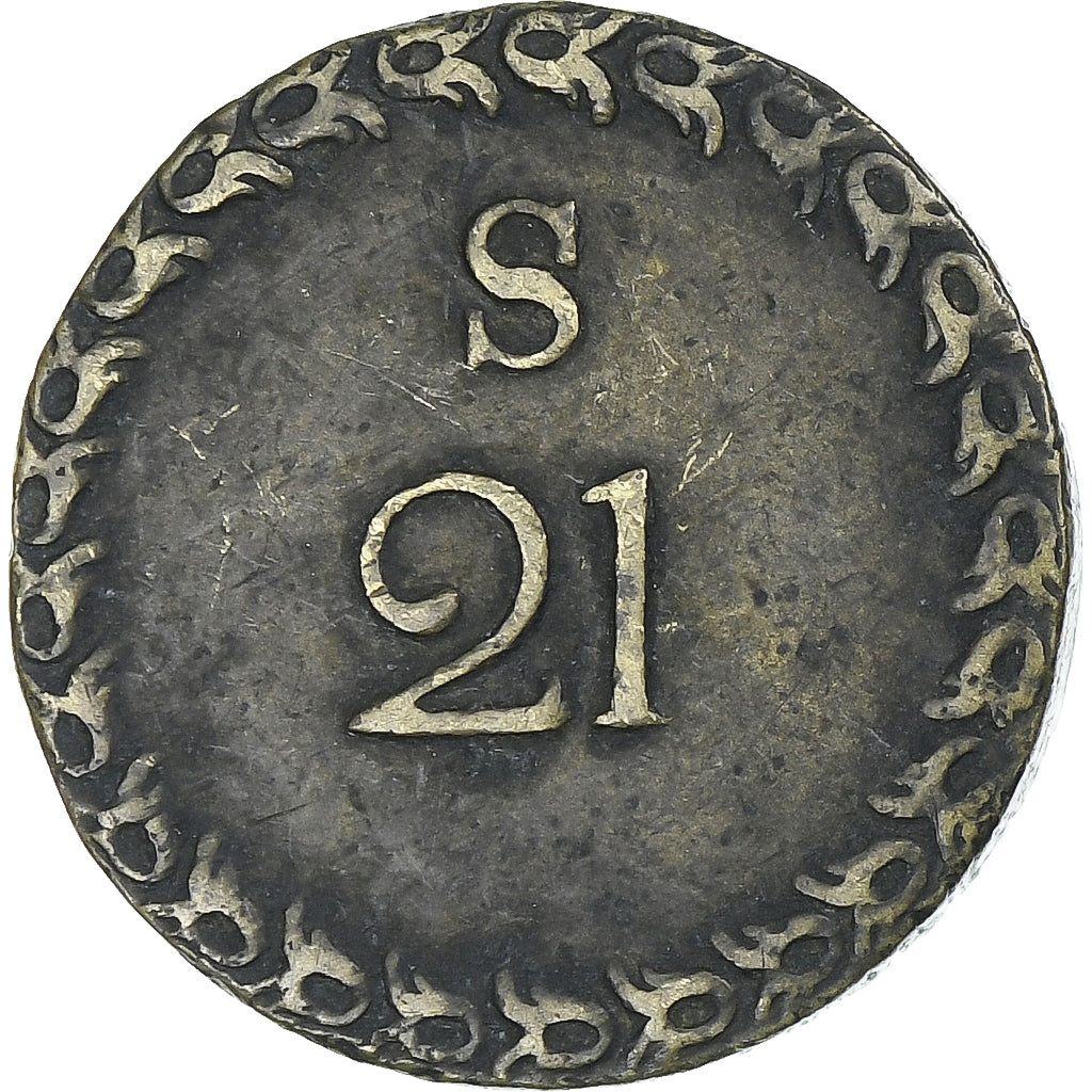 France, 21 s., poids monétaire, TTB+, Laiton