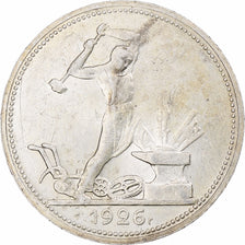 Russia, Soviet Union, Poltinnik, 50 Kopeks, 1926, Leningrad, ПЛ, AU(50-53)