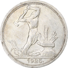 Russia, Soviet Union, Poltinnik, 50 Kopeks, 1925, Leningrad, ПЛ, AU(50-53)