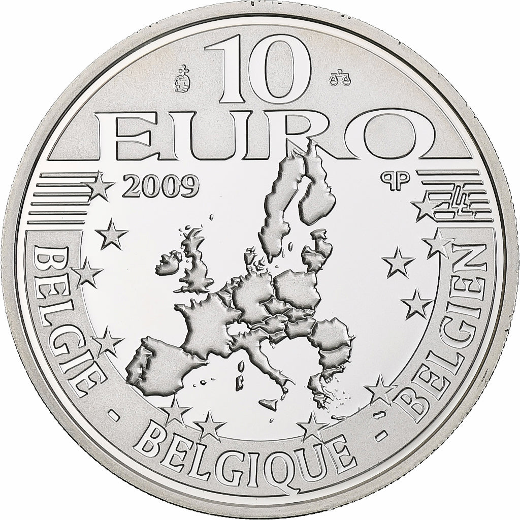 Belgique, 10 Euro, Erasmus, 2009, Bruxelles, BE, FDC, Argent, KM:285