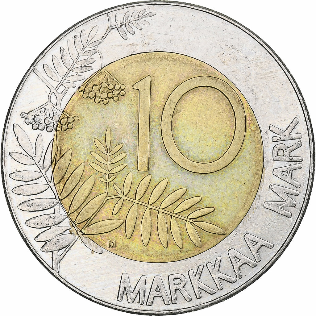 Finlande, 10 Markkaa, 1993, Vantaa, TTB, Bimétallique, KM:77