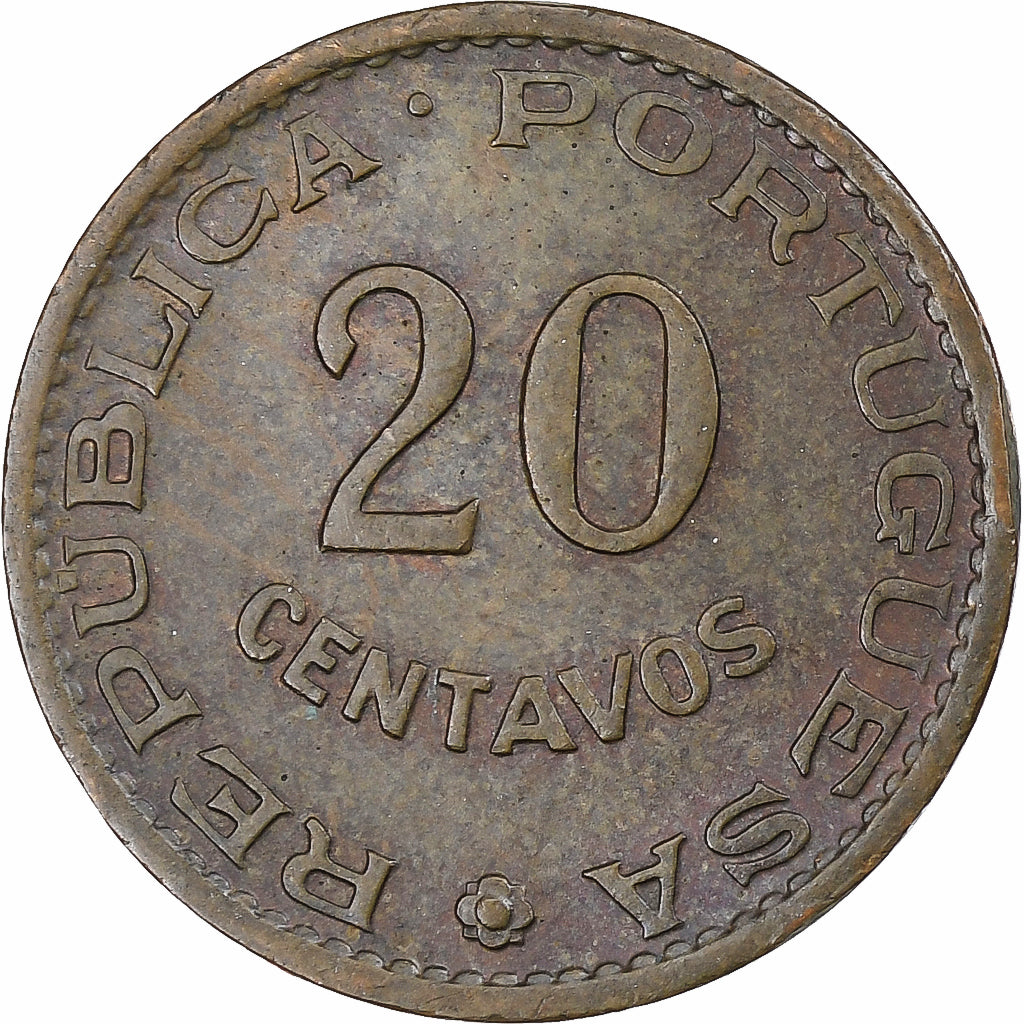 Mozambique, Overseas province of Portugual, 20 Centavos, 1961, MS(63), Bronze