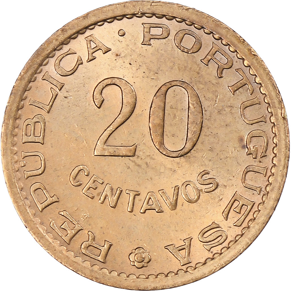 Mozambique, Overseas province of Portugual, 20 Centavos, 1974, MS(64), Bronze