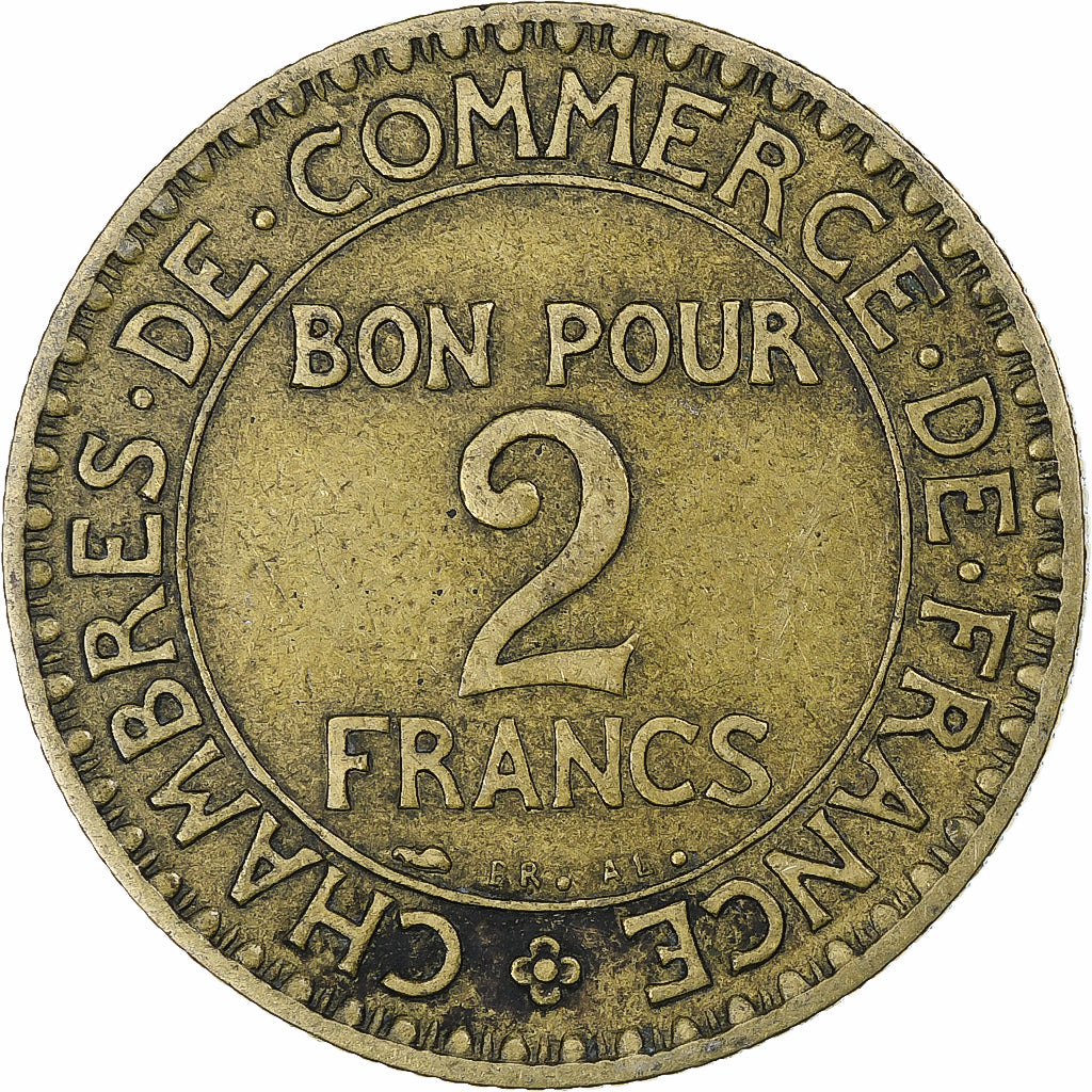 Frankreich, Chambre de commerce, 2 Francs, 1926, Paris, S+, Cupro-Aluminium